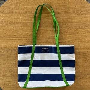 Clinique Kate Spade Stripes  Polka Dot Tote Bag
